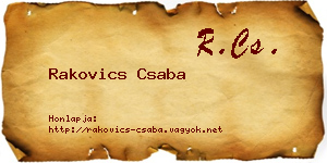 Rakovics Csaba névjegykártya